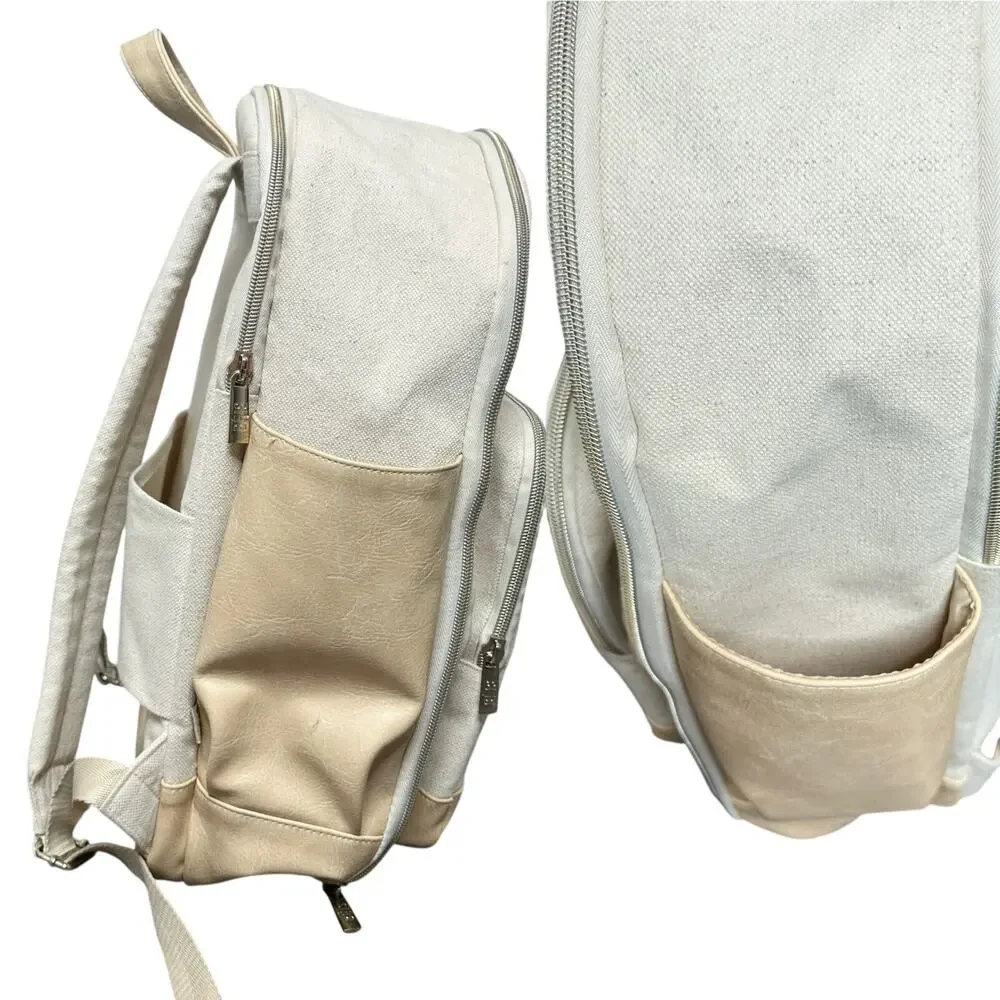 BEIS The travel Backpack in Beige Canvas